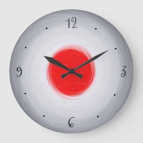 Swirly GreyWhite with Red CentreWall Clock