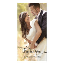 Swirly Hand Lettered Script Wedding Photo Card