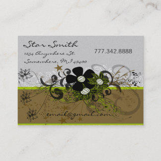 Swirly Heart Business Lavender Bus... - Customized Business Card