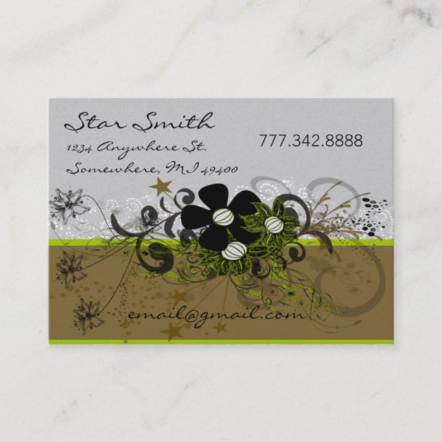 Swirly Heart Business Lavender Bus... - Customized Business Card (Front)