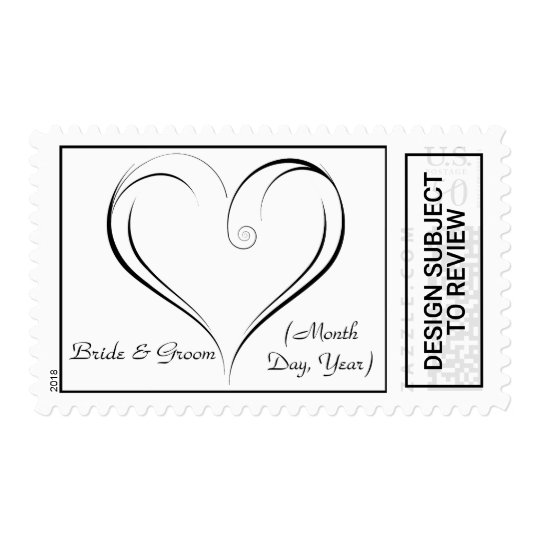 Swirly Heart Custom Wedding Postage Stamp Zazzle Heart Custom Wedding Postage Stamp