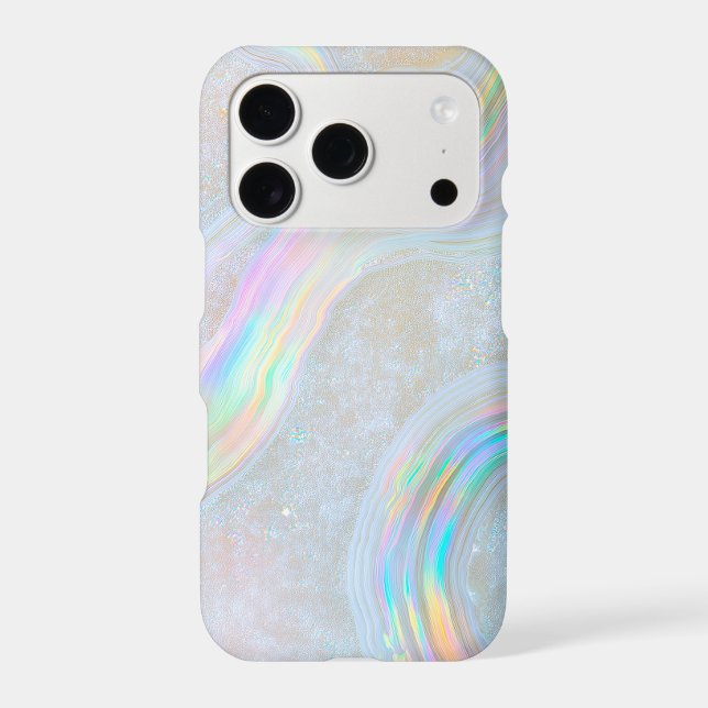 Swirly Iridescent Quartz Geode Iphone Case (Back)