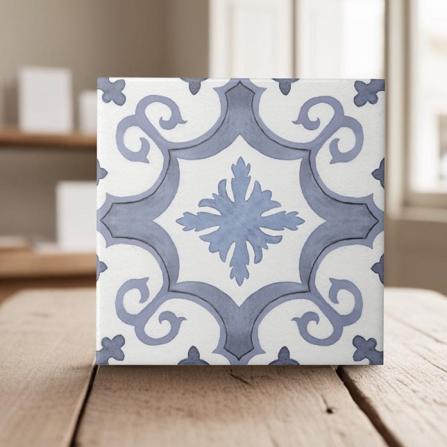 Swirly lavender purple mediterranean style ceramic tile (Creator Uploaded)