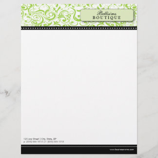 Swirly Lime Boutique Designer Letterhead