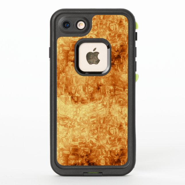 Swirly Liquid Gold Pattern With Little Daisies LifeProof iPhone Case (Back)