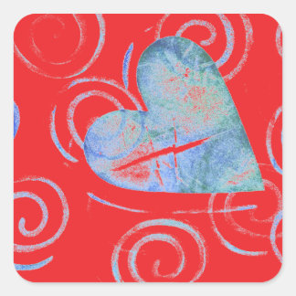 Swirly Love Square Sticker