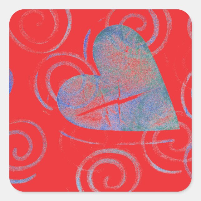 Swirly Love Square Sticker (Front)