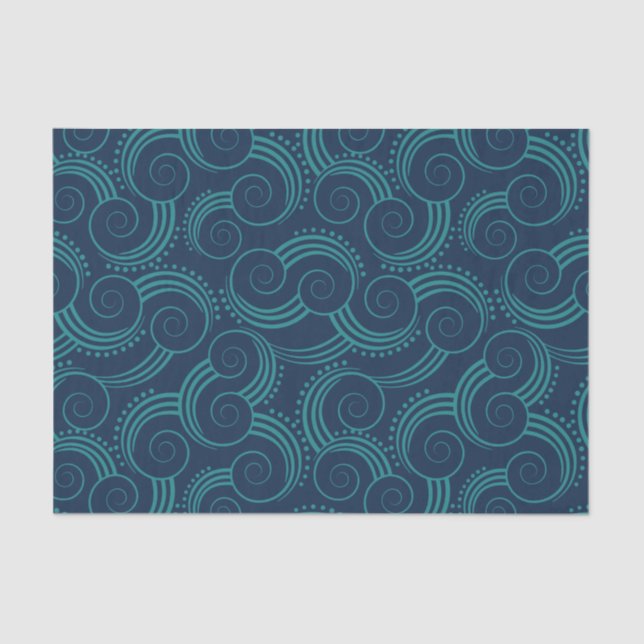 Swirly Ocean Waves Tissue Paper (Front)