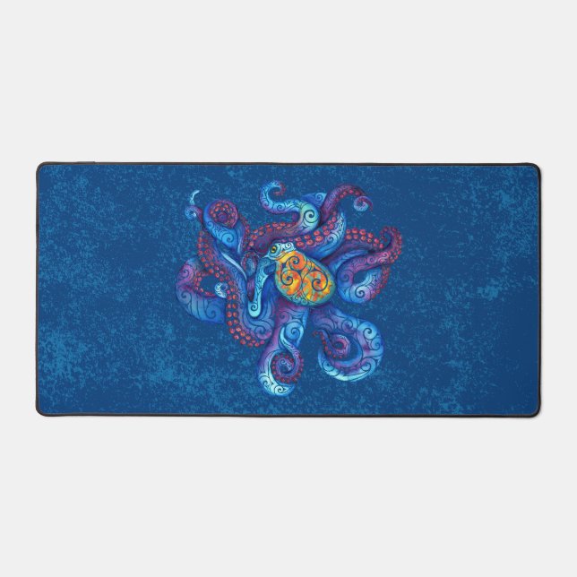 Swirly Octopus  Desk Mat (Front)