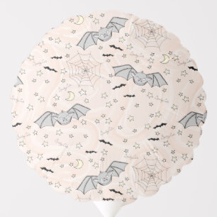 Swirly Orange Batty, Stars & Moons Spooky Cute Balloon