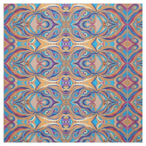 swirly painting pattern fabric
