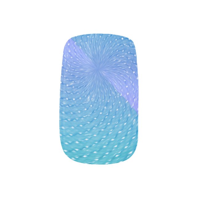 Swirly Pastel Purple Teal Abstract Pattern Minx Nail Wraps (Left Thumb)