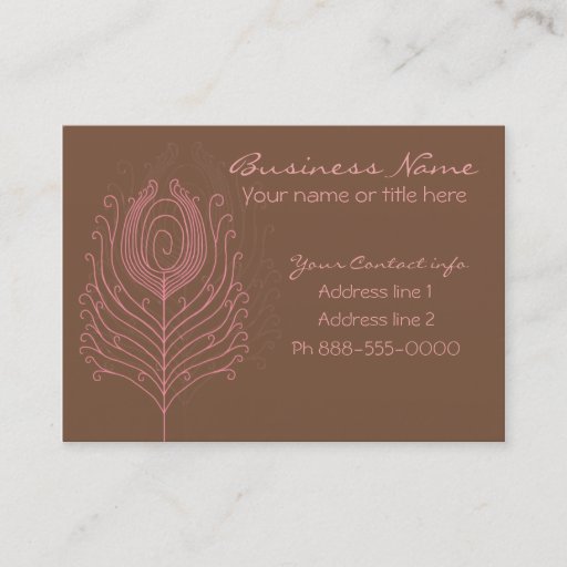 Customizable Swirly Peacock Feathers Business Cards