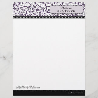 Swirly Purple Boutique Designer Letterhead