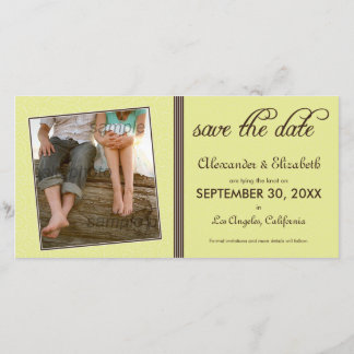Swirly-Q Citrus/Brown Save the Date Announcement