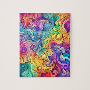 Swirly Rainbow Jigsaw Puzzle