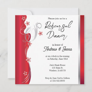 Swirly Red Design Invitation