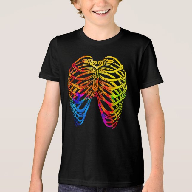 Swirly Ribcage (color)  Tri-Blend Shirt (Front)