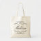 Swirly script bridesmaid personalized gift tote