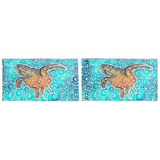 Swirly Sea-Turtle Pillow Case