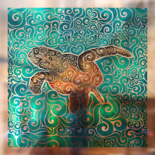 Swirly Sea-Turtle Window Cling