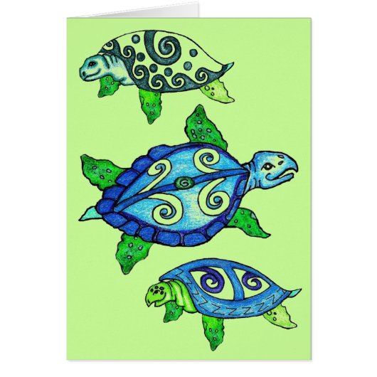 Swirly Sea Turtles Cards (Front)