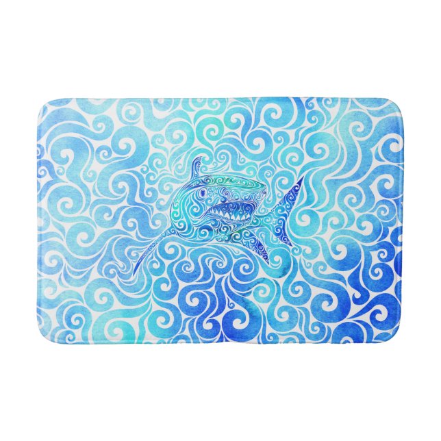 Swirly Shark Bath Mat (Front)