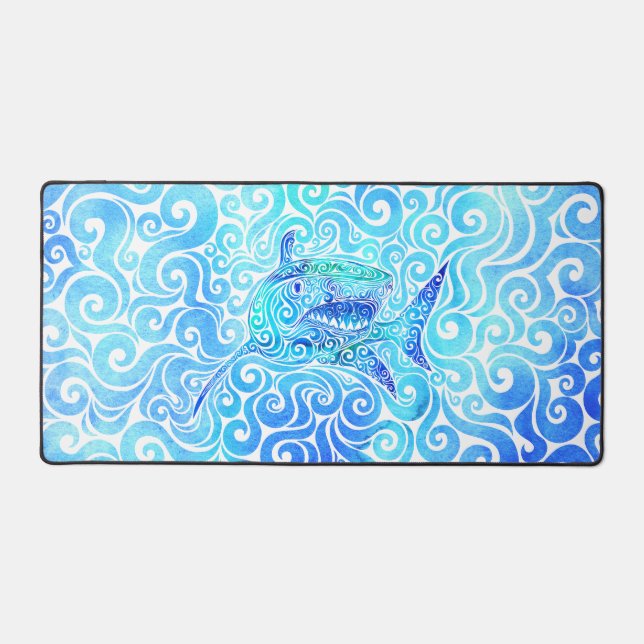 Swirly Shark Desk Mat (Front)