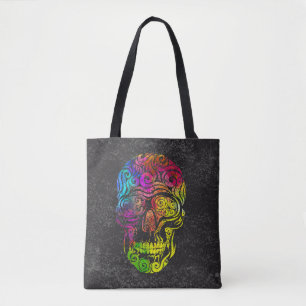 Swirly Skull  (color) Tote Bag