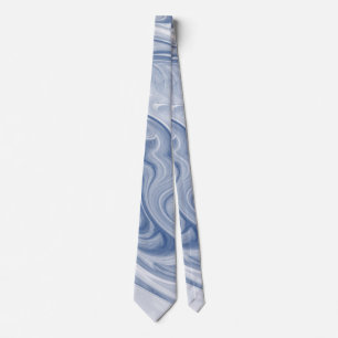 Swirly Slate Blue Abstract Neck Tie