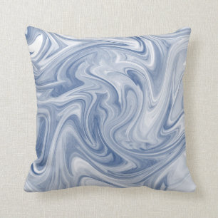 Swirly Slate Blue Abstract Throw Pillow