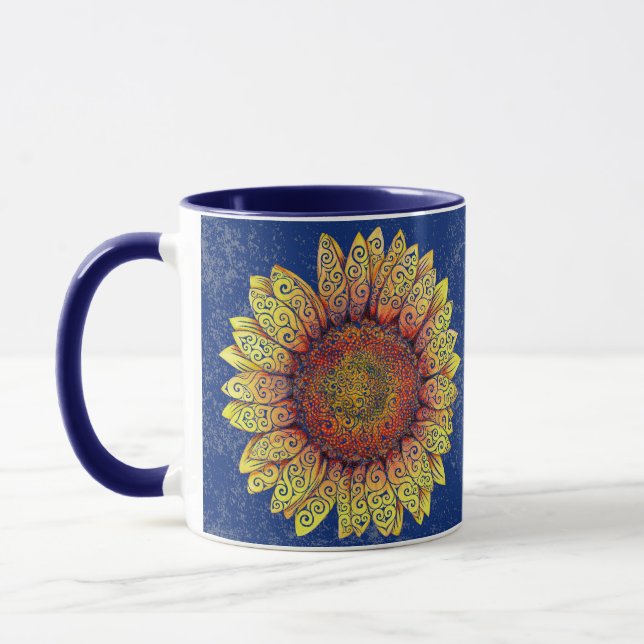 Swirly Sunflower Mug (Left)