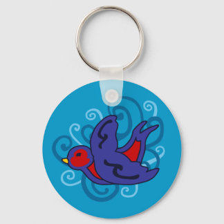 Swirly Swallow Keychain