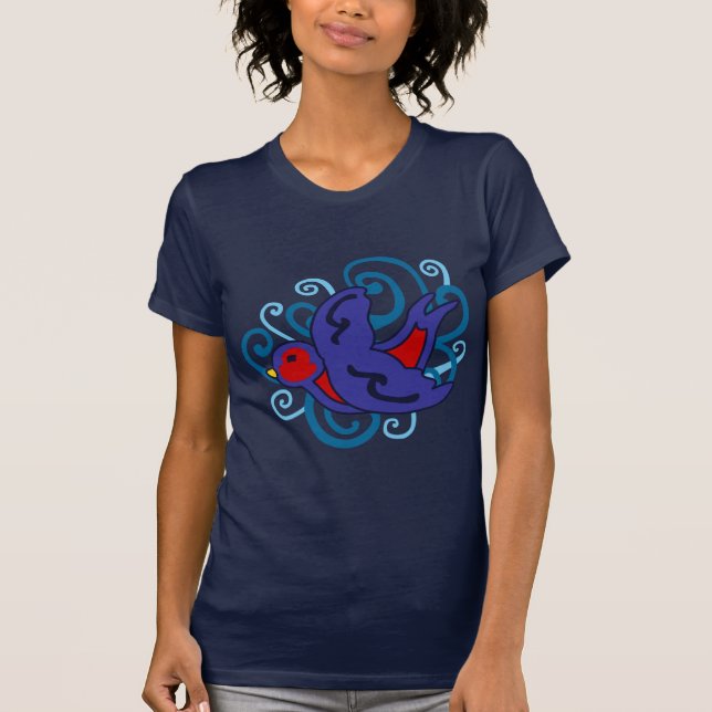 Swirly Swallow T-Shirt (Front)