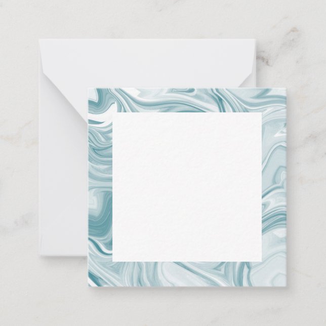 Swirly Teal Abstract Note Card (Front)