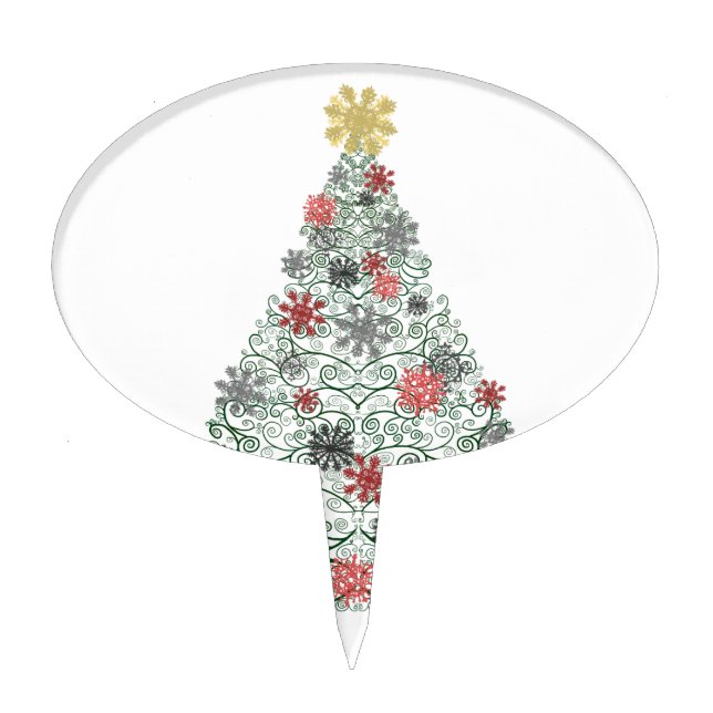 Swirly Tree Decorated Cake Topper (Front)