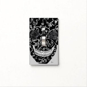 Swirly Tribal Skull Light Switch Cover