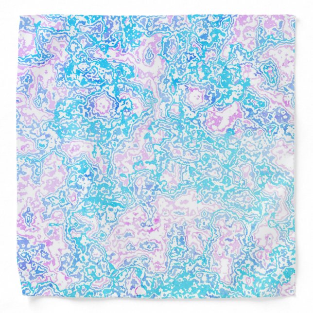 Swirly Trippy Groovy Hippie Boho Funky Marble Bandana (Front)