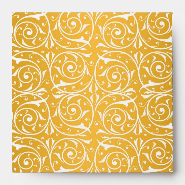 Swirly Vines in Yellow Pattern Envelope (Front)
