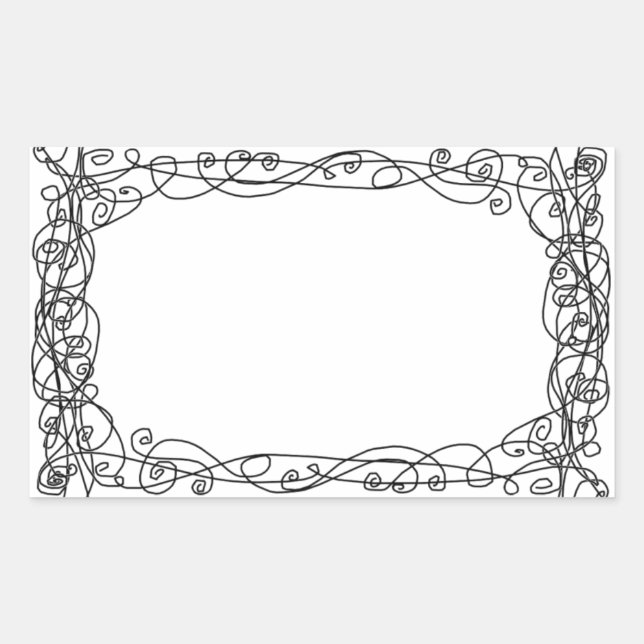 Swirly Vines Sticker Bookplate (Front)