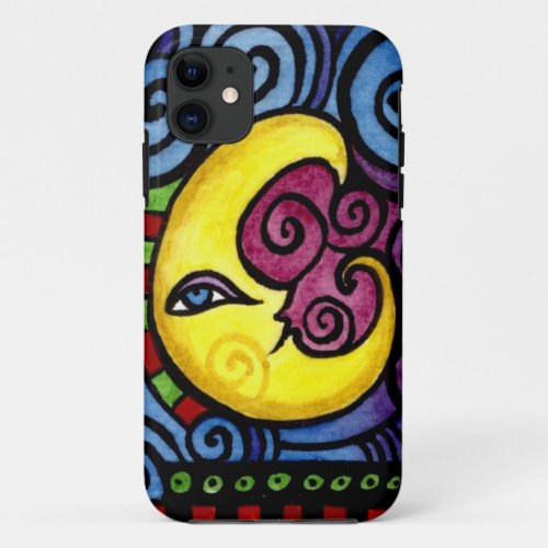 Swirly Whimsical Moon iphone case