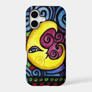 Swirly Whimsical Moon iphone case