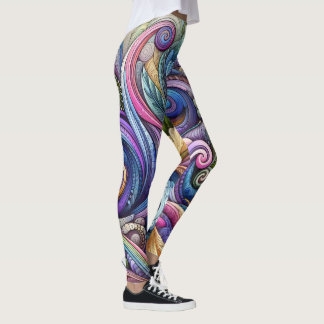 Swirly Whirly Color Burst  Leggings