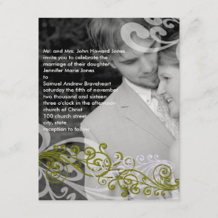Swirly Your Photo Wedding Invitation