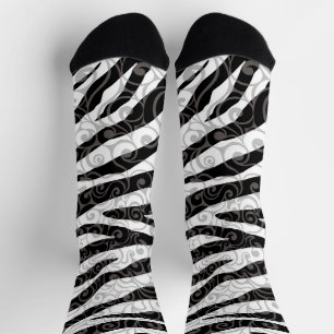 Swirly Zebra Design Socks