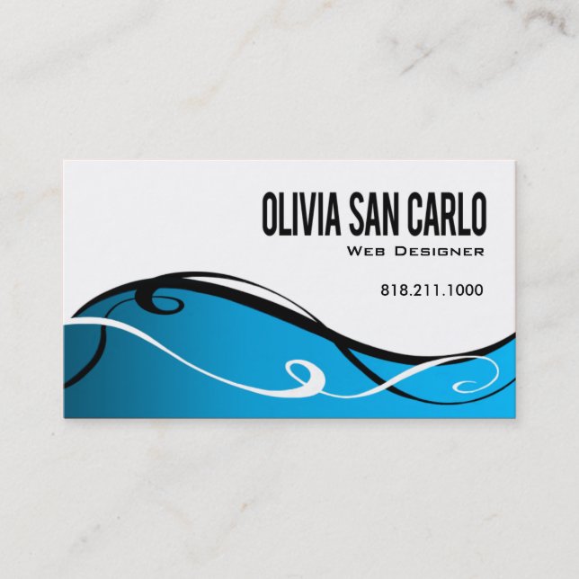 Swirlygig Web Designer business card template (Front)
