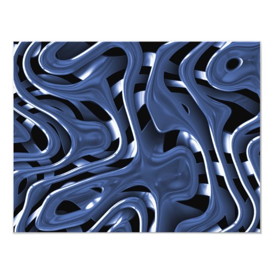 Swiryly Blue Chrome Abstract Art Card