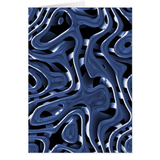 Swiryly Blue Chrome Abstract Art Cards (Front)
