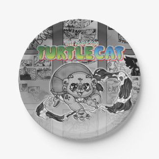 Swish-a-wssshh Actiony Turtlecat Manga Toned Paper Plates