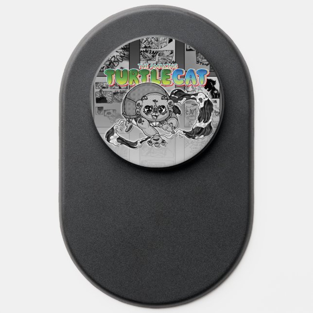 Swish-a-wssshh Actiony Turtlecat Manga Toned PopSocket (Popsocket)